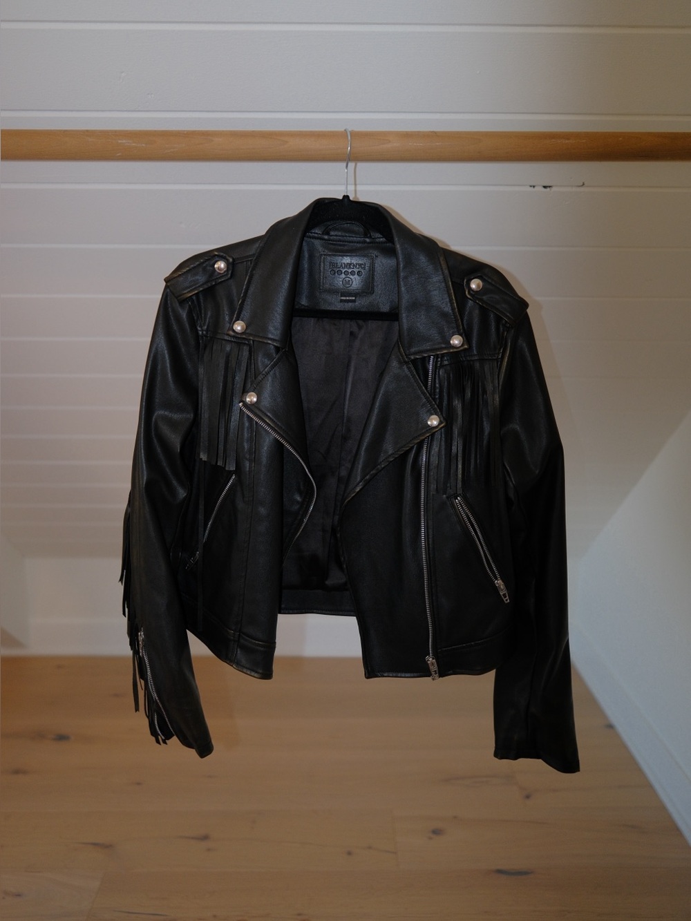 Fringe Leather Jacket - Size M